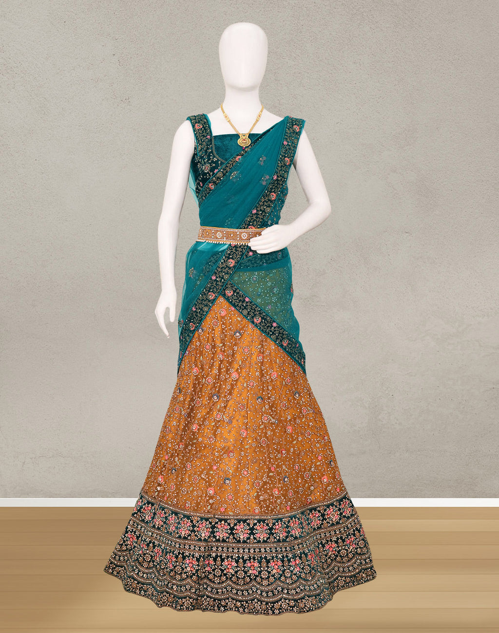 Silver Grey Color Half Tussar Saree Attach Border with Contrast Matching Blouse
