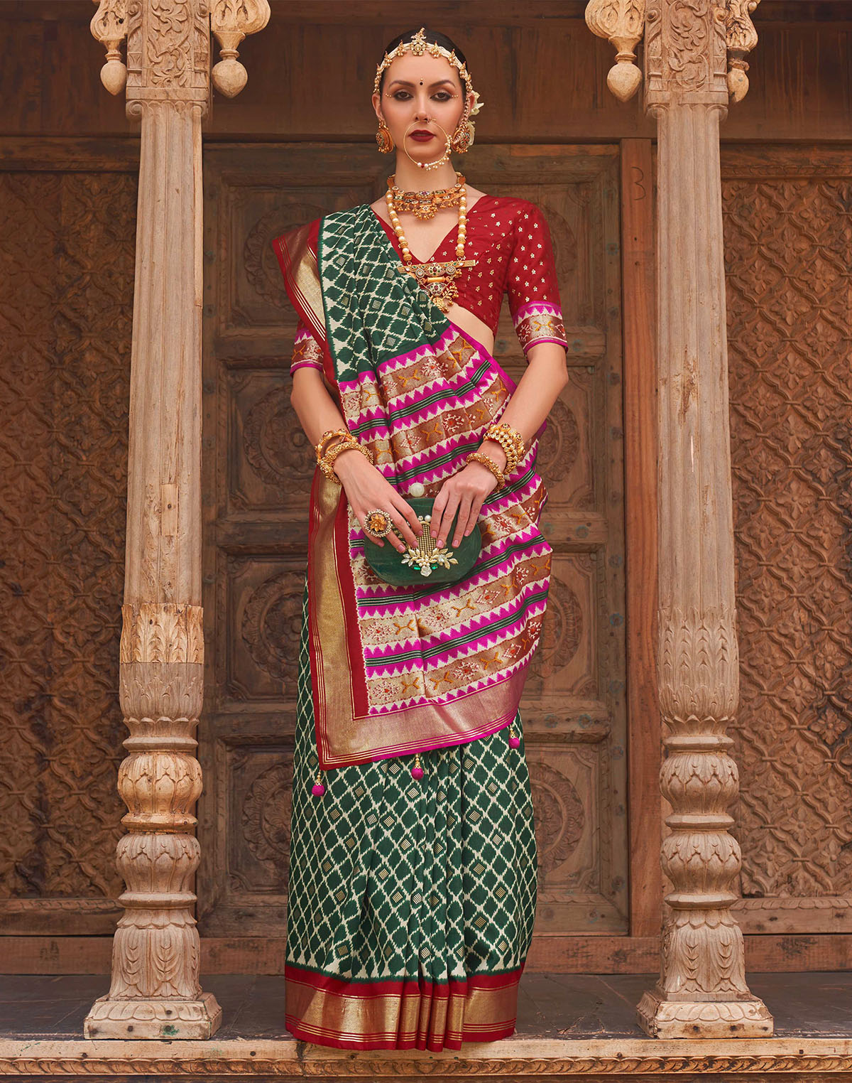 Orange Coloured Dola Silk Saree with work Blouse