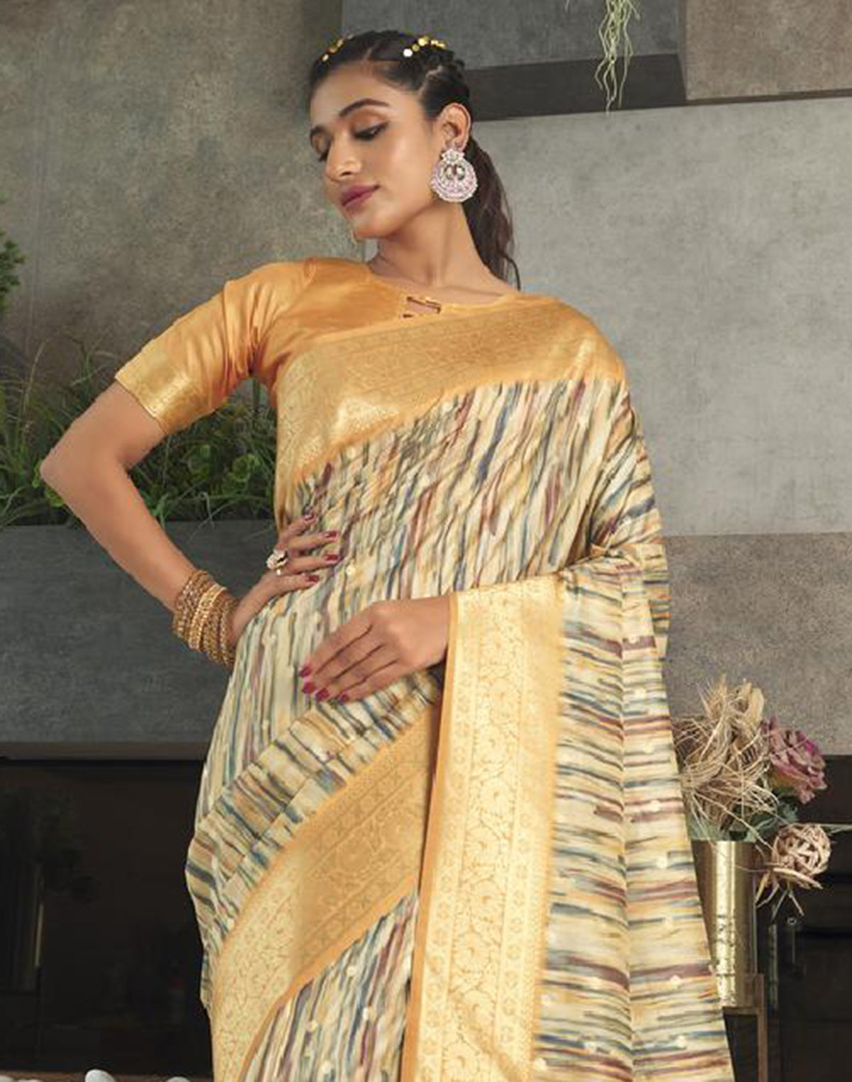 Multi Color Art Silk Digital Print Party Wear Saree