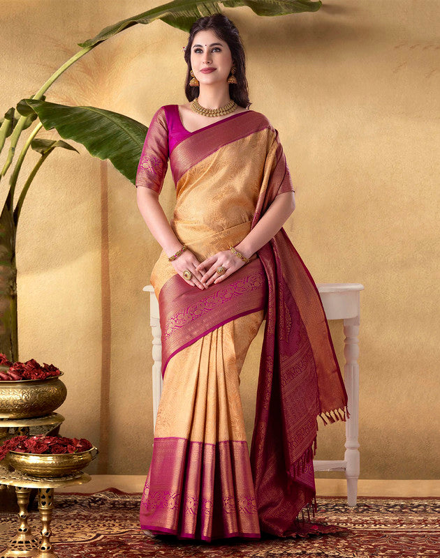 Exclusive Gold Soft Banaras Fancy Saree