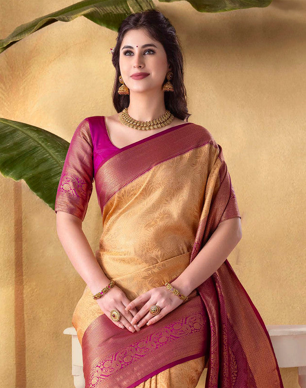 Exclusive Gold Soft Banaras Fancy Saree