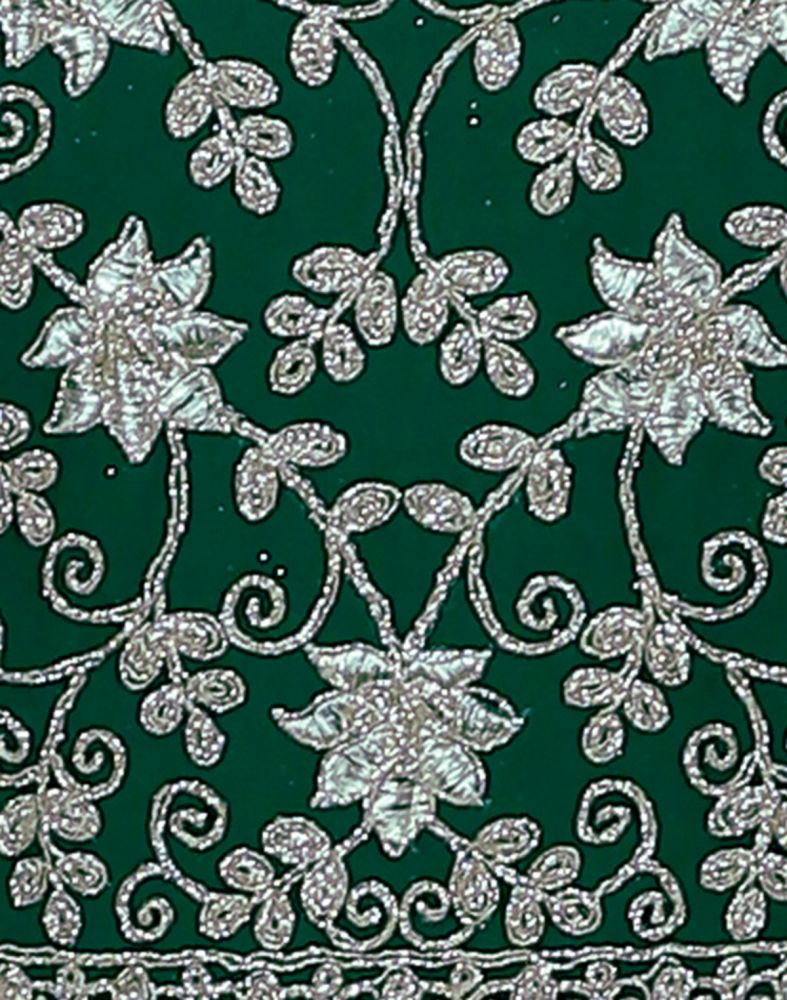 Green Floral Georgette Embroidery Gown