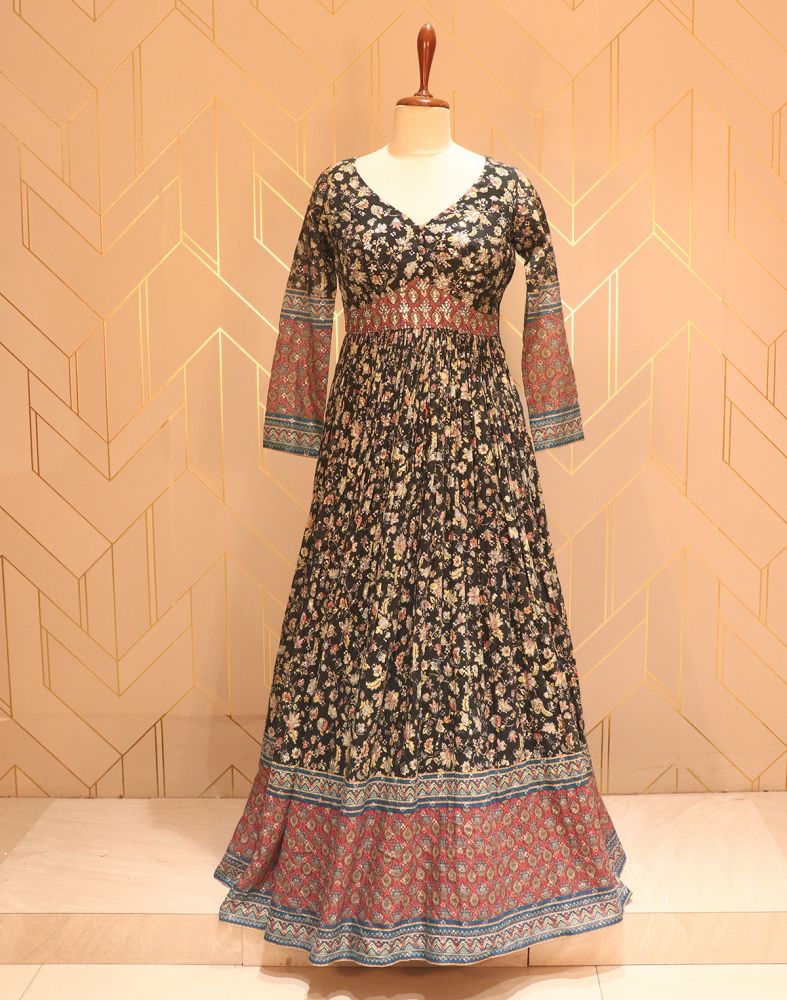sachin and babi light blue dress Indian Embroidered Navy Blue Chiffon Maxi Dress – Best Price Online in  Pakistan