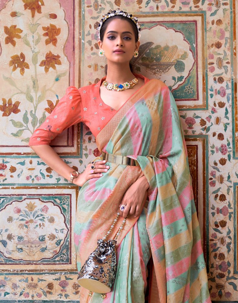 Multi Color Banaras Silk Patola Saree