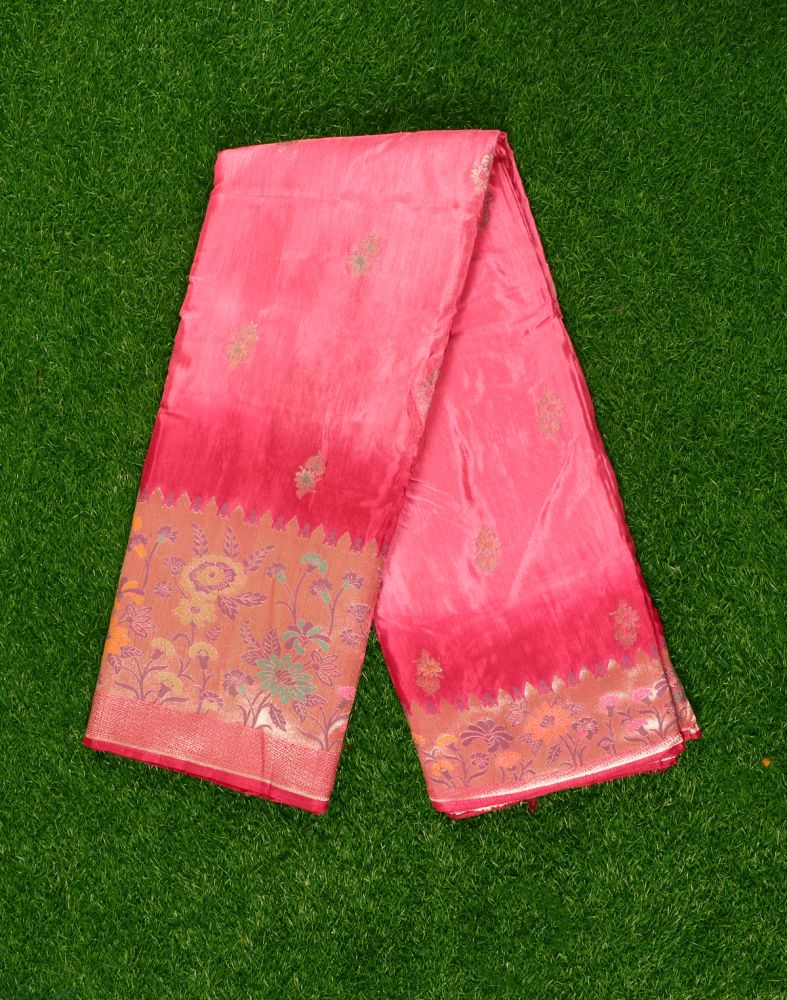 Light Pink Floral Banaras fancysaree