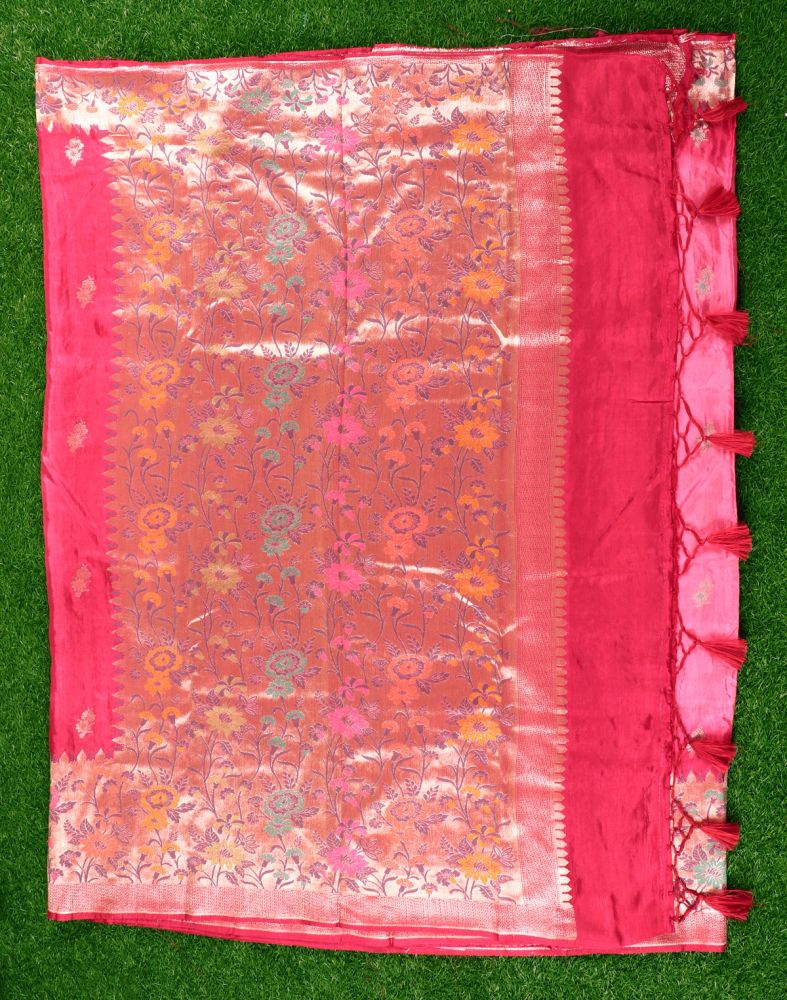 Light Pink Floral Banaras fancysaree