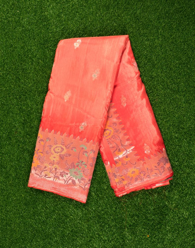 Coral Floral Floral Banaras Fancy Saree