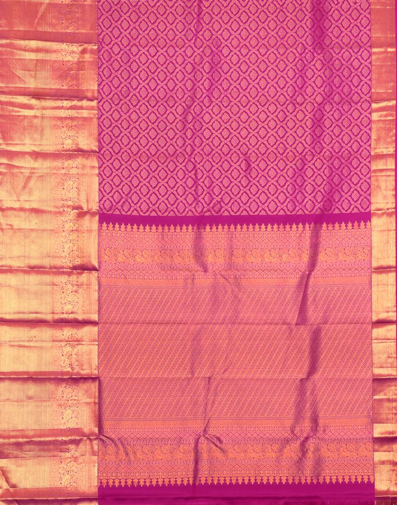 Pink Floral Pure Kanchi Pattu Saree