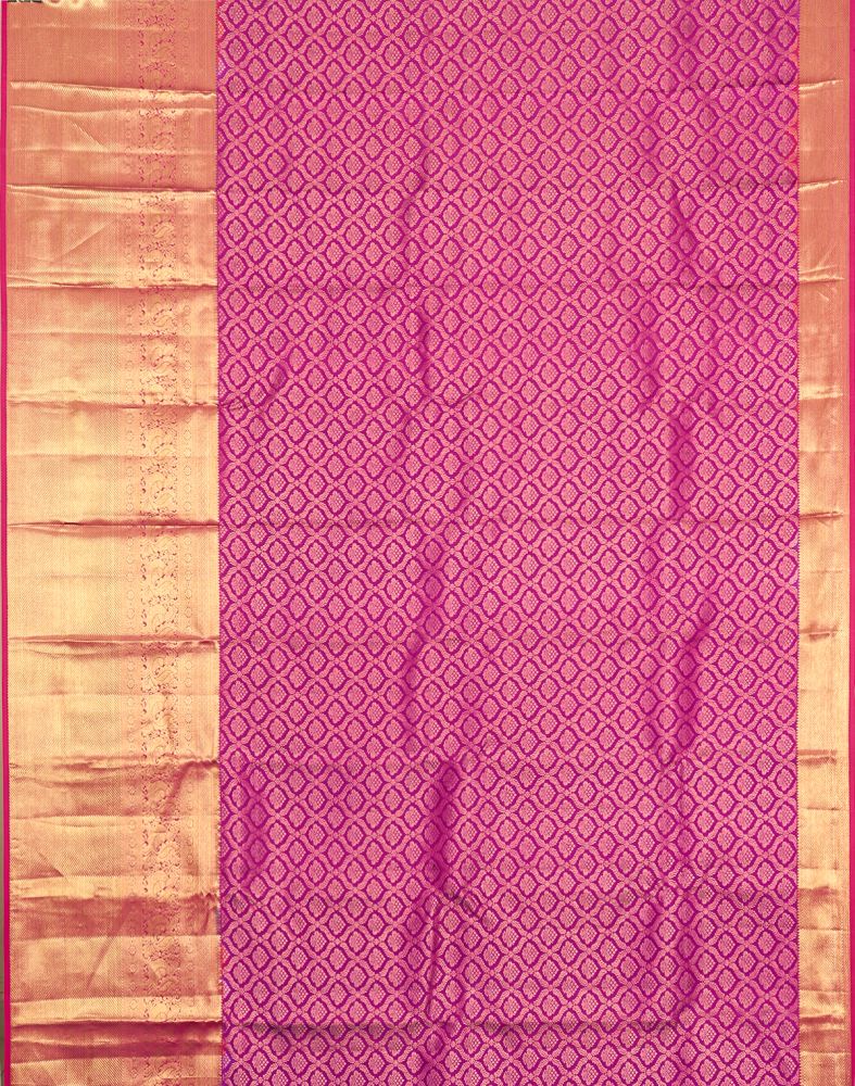 Pink Floral Pure Kanchi Pattu Saree