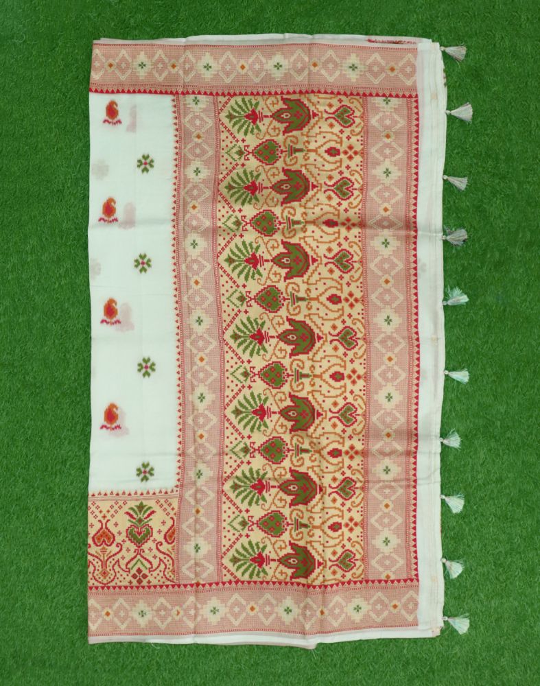 Light Blue Paisley Weave Chiniya Silk Saree