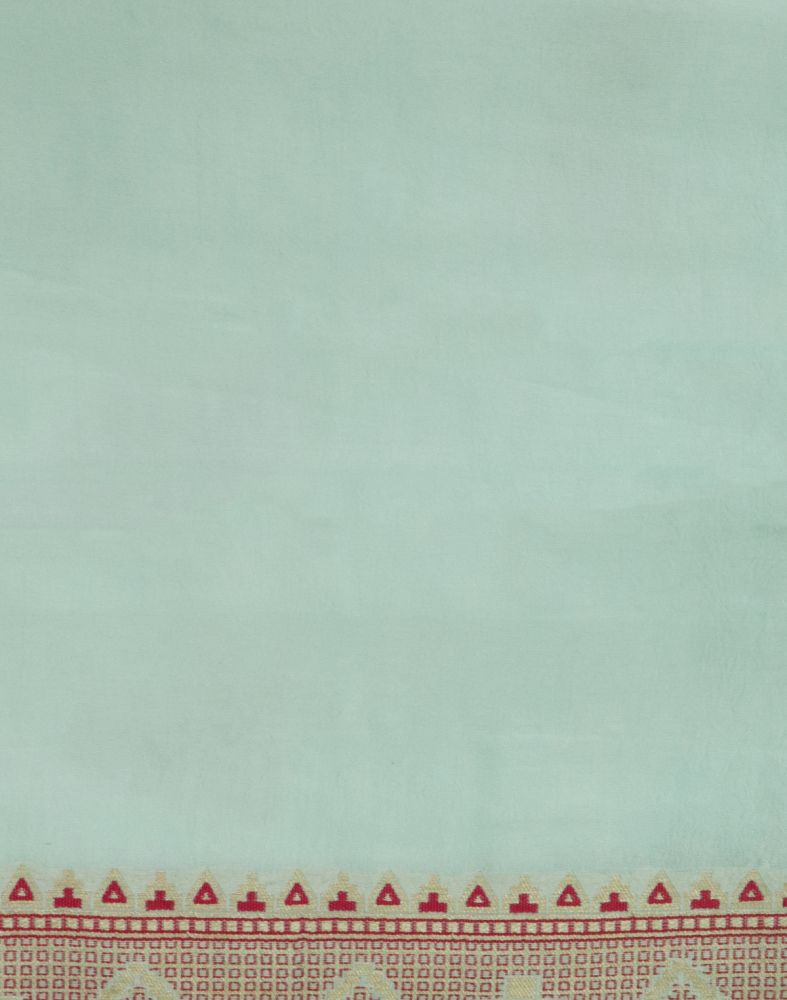 Light Blue Paisley Weave Chiniya Silk Saree
