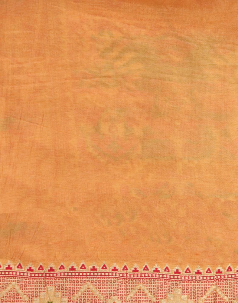 Orange Paisley Weave Chiniya Silk Saree