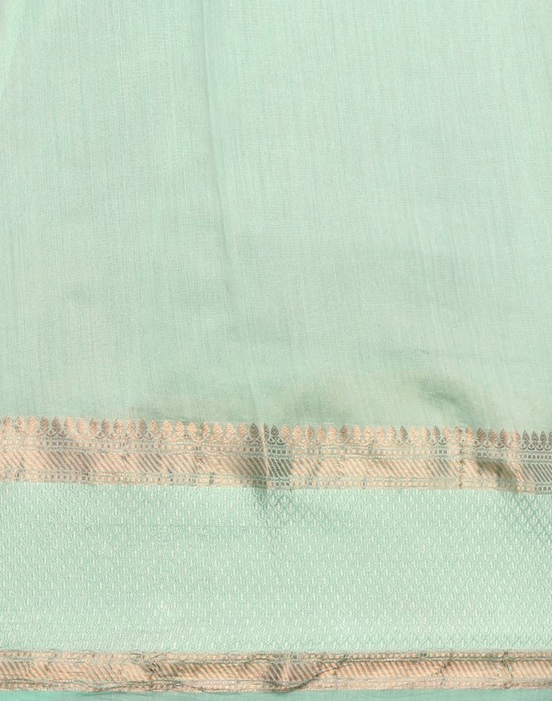 Pink Plain Embossed Work Kora Saree