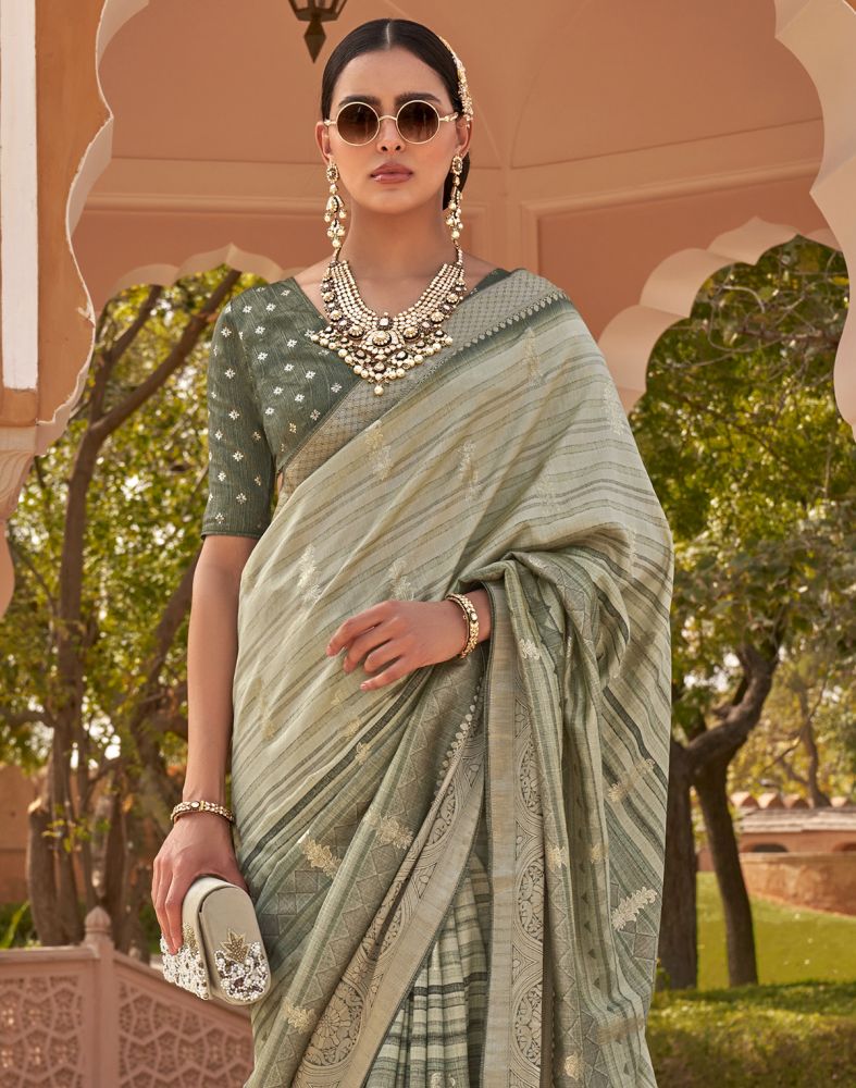 Mehendi Green Patola Silk Saree