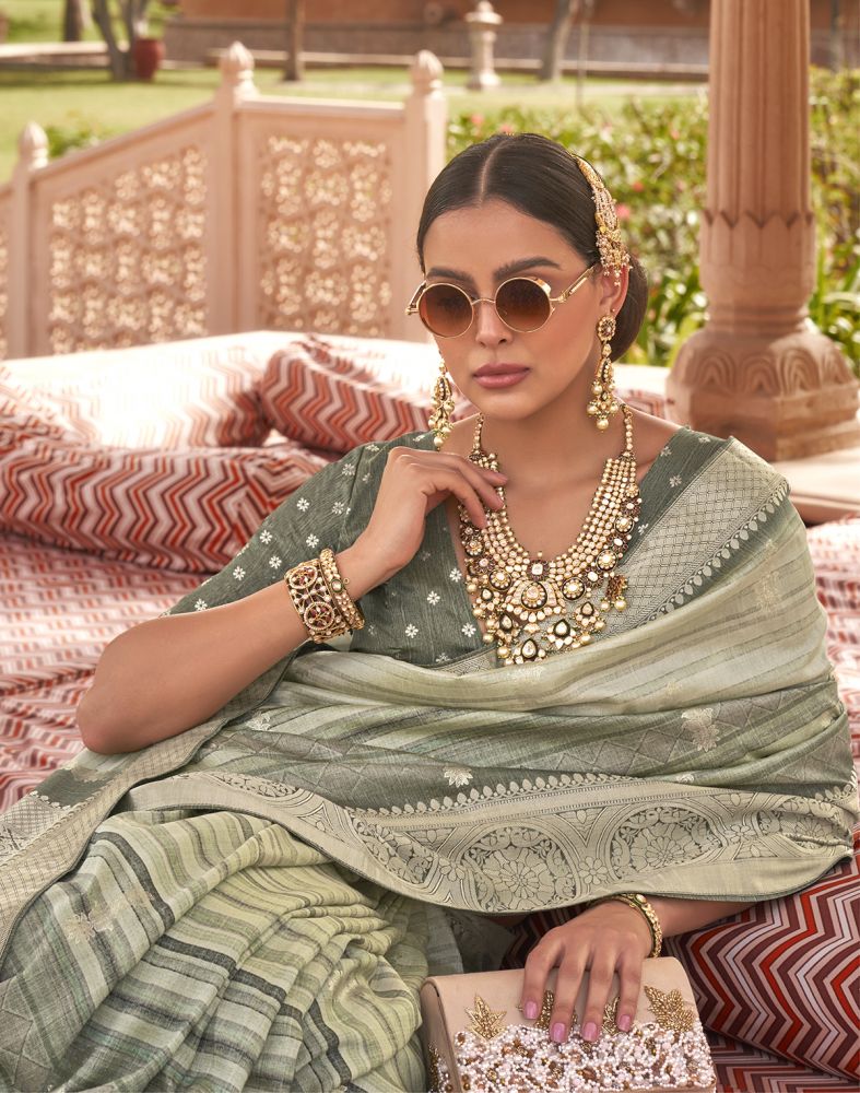 Mehendi Green Patola Silk Saree