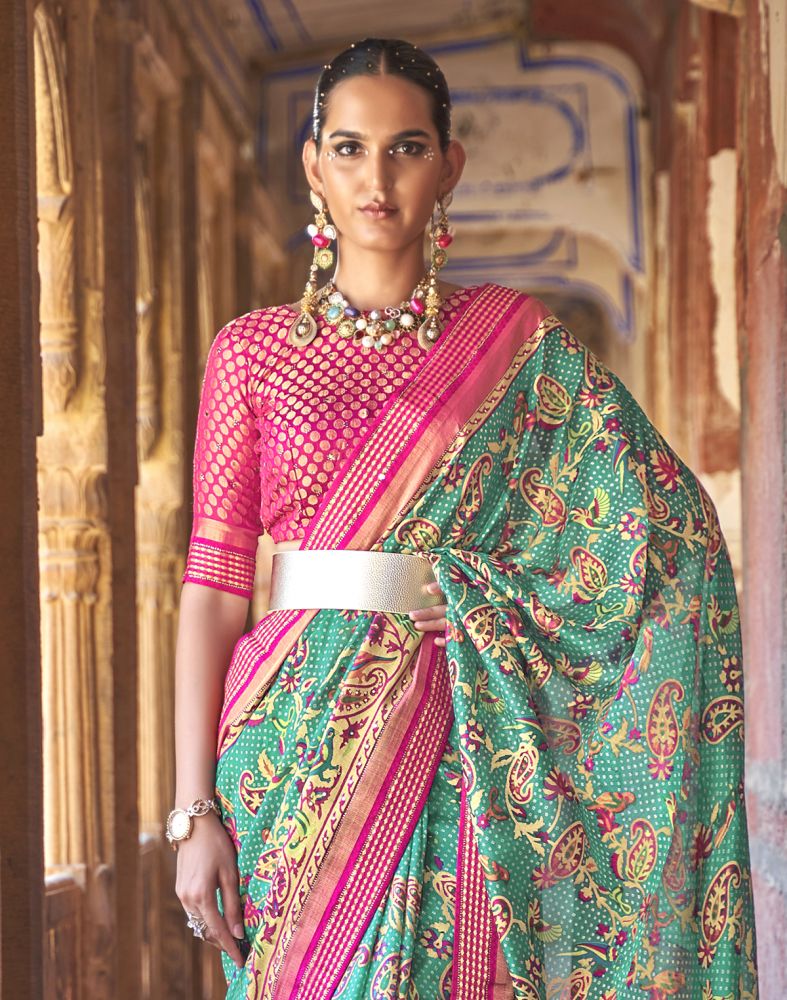 Glamorous Patola Green Coloured Saree