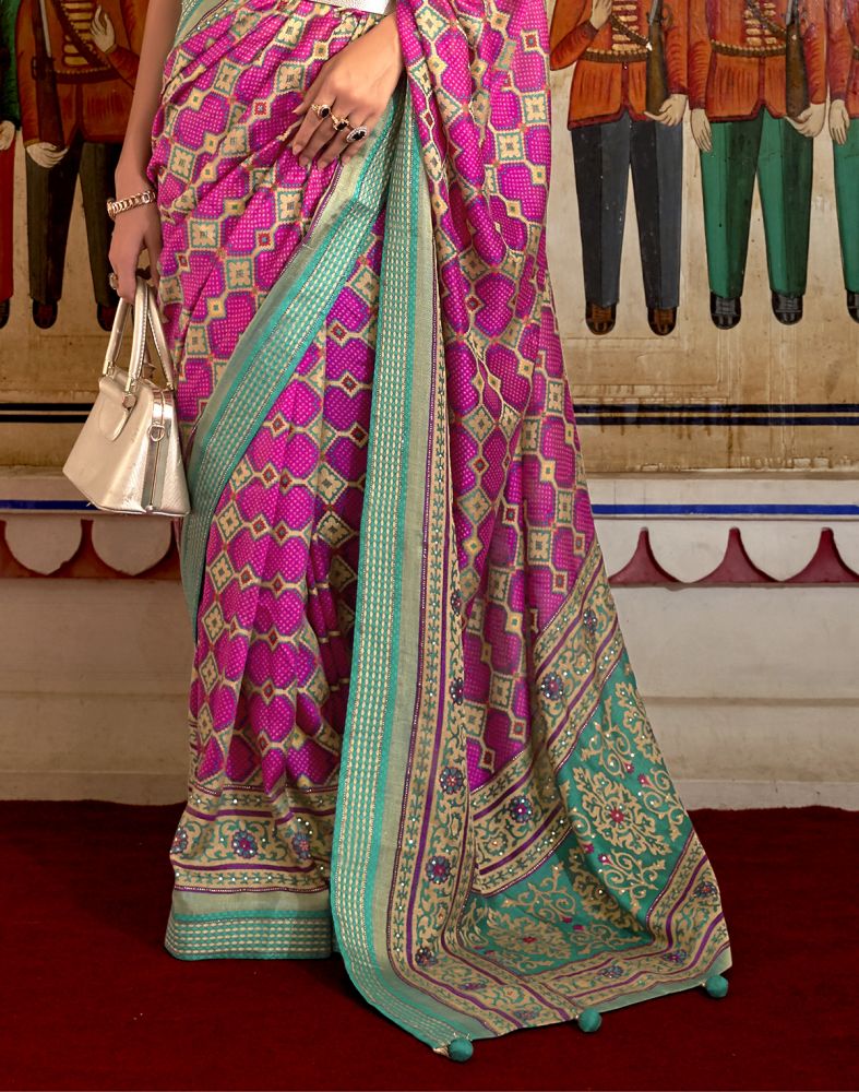 Flattering Pink Coloured Patola Saree