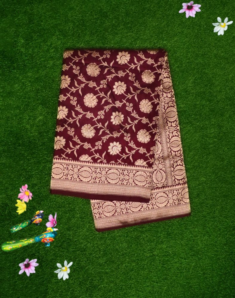 Violet Floral Banaras fancysaree