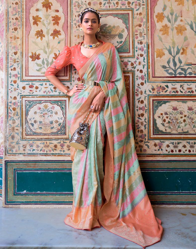 Multi Color Banaras Silk Patola Saree