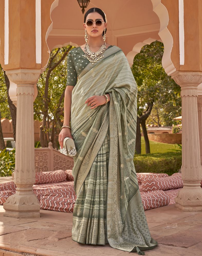 Mehendi Green Patola Silk Saree