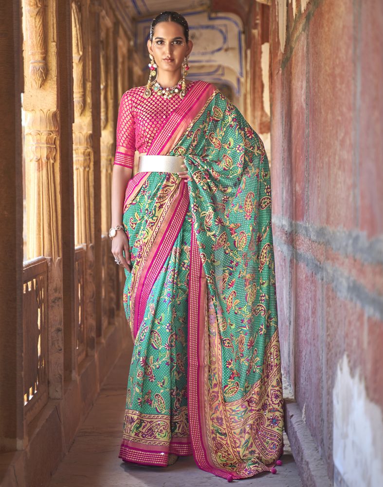 Glamorous Patola Green Coloured Saree