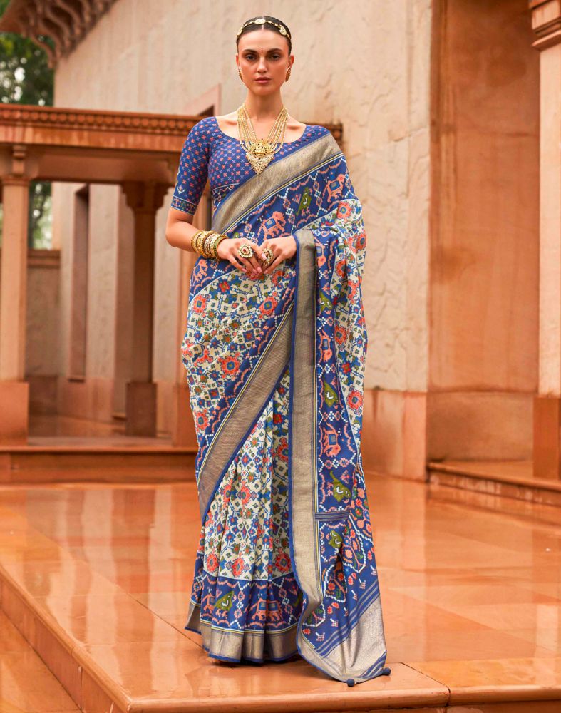 Glamorous Patola Off White Coloured Saree